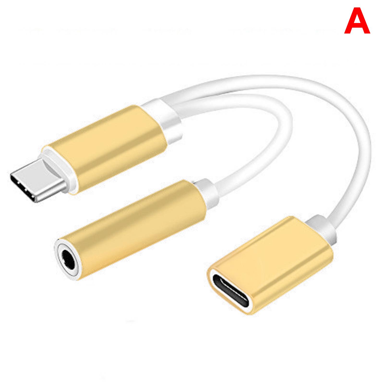 2in1 TypeC USB C to 3.5mm AUX Audio Headphone Jack Charger Adapter GXT W M2K3