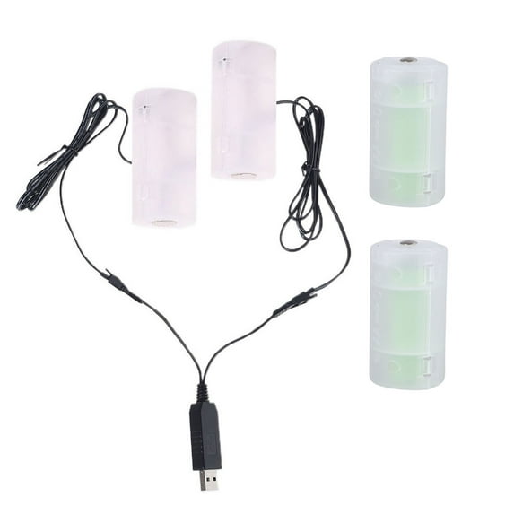 2in1 USB Power Supply D Battery Eliminate Cable for Remote Control Lamps Toys