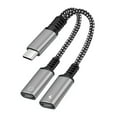 thumbnail image 1 of 2in1 USB Type-C To 3.5mm Jack AUX Audio Splitter Converter Cable Adapter G4U6, 1 of 1