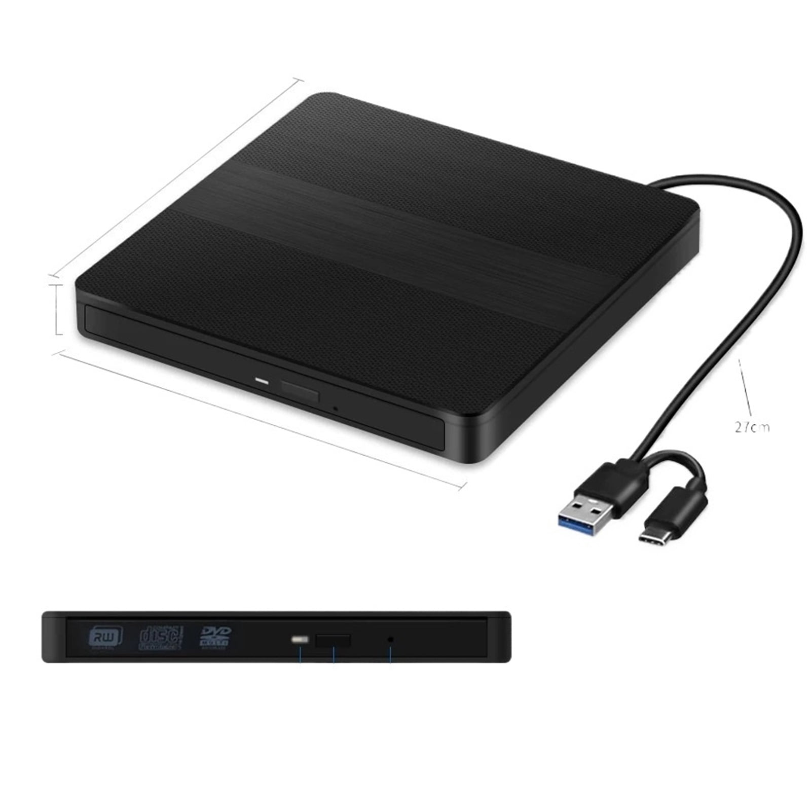 2in1 USB3.0 TypeC Slim External DVD VCD CD Writer Drive Burner Reader ...
