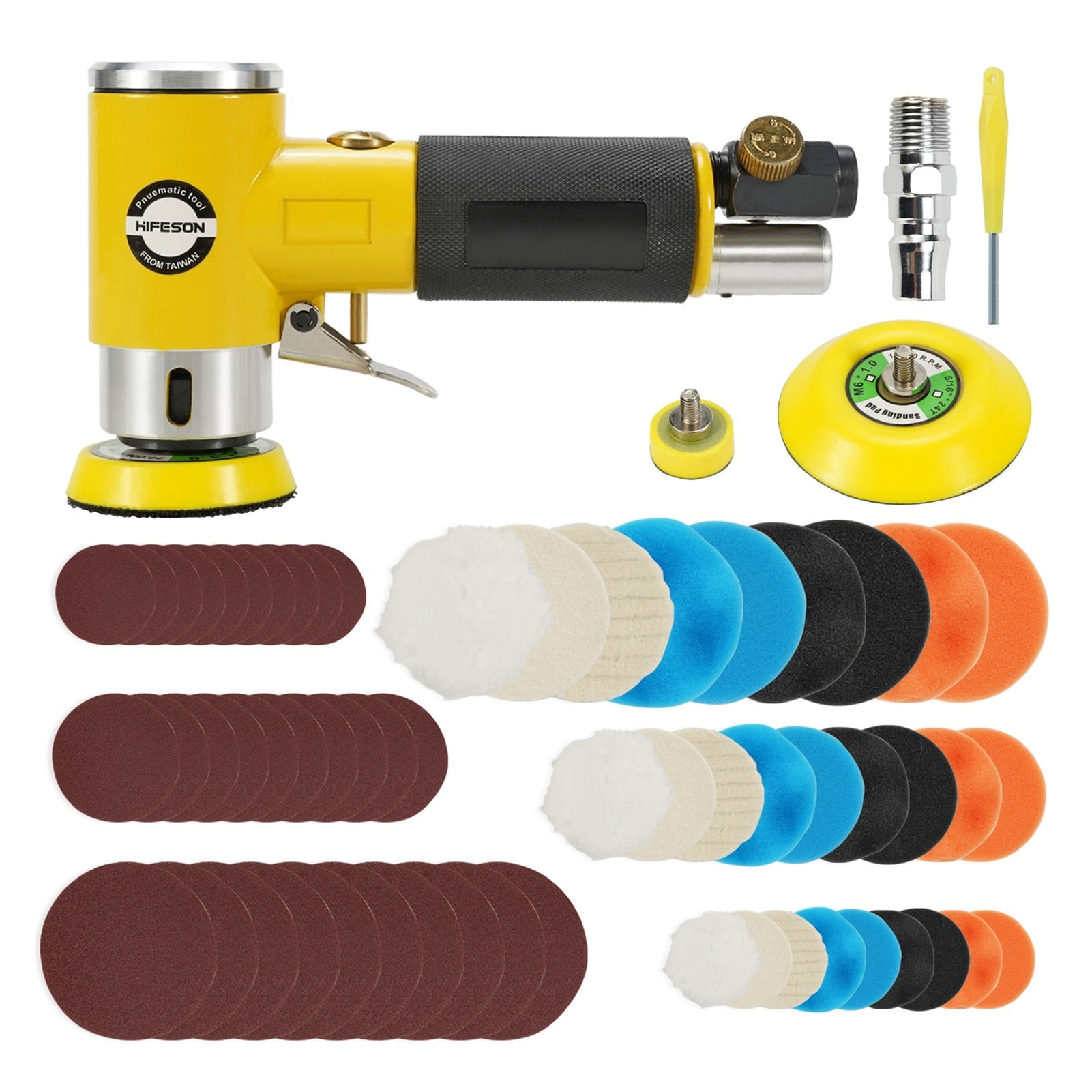 2inch/3inch Mini Orbital Air Sander Pneumatic Polishing Grinding Machine Air Tools Buffer Dual Action Orbital Polisher for Car