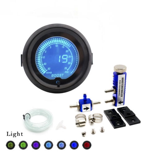 2inch 52mm 7 Color EVO 12v Turbo Boost Gauge Pressure Meter w/Boost Controller