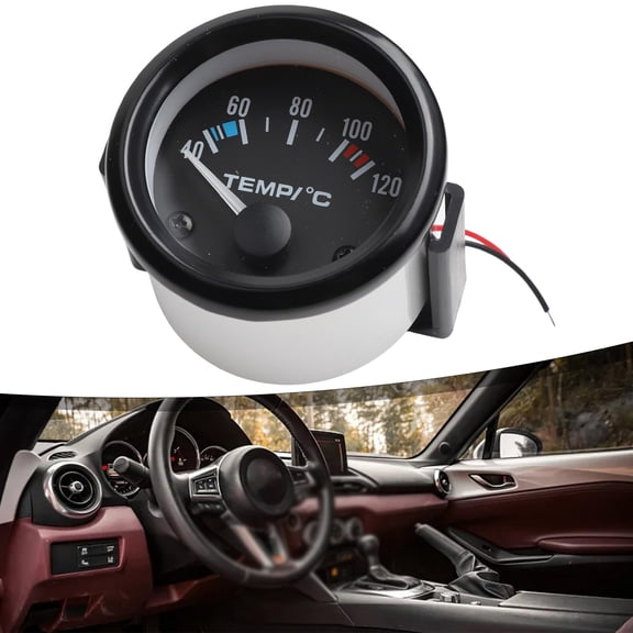 2inch 52mm Car LED Instrument 40-120°C white shell Water Temperature Meter new