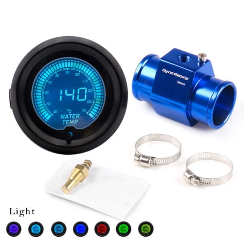 2inch 52mm Digital 7 Color EVO Water Temp Gauge w/36mm Joint Pipe Sensor Adapter