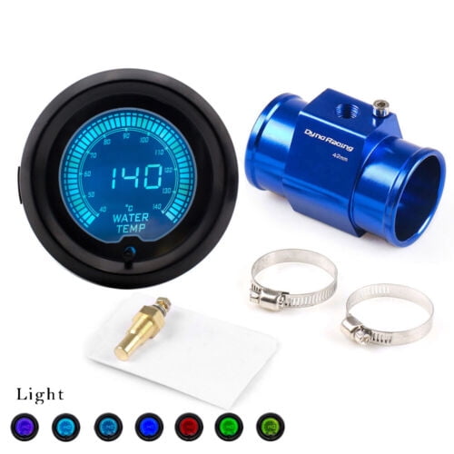 2inch 52mm Digital 7 Color EVO Water Temp Gauge w/42mm Joint Pipe Sensor Adapter