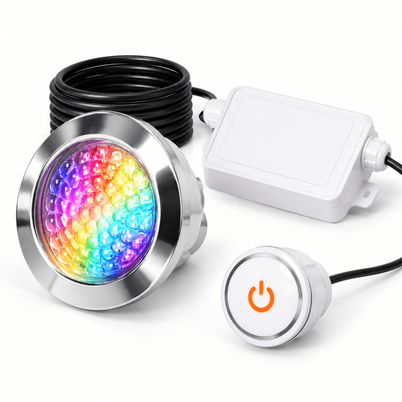 2inch-AC120V RGB Multi-Color Waterproof LED Spa Light for Hot Tubs Cold Plunge Pools Ice Baths