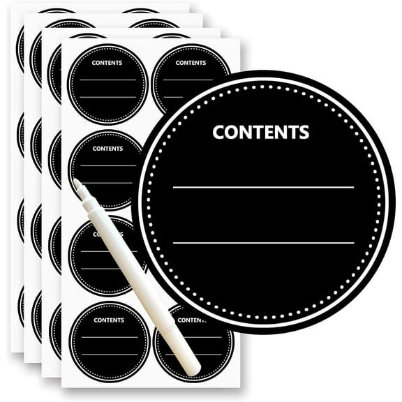 2inch Chalkboard Canning Sticker, Waterproof Blackboard Jar Labels with Erasable Chalk Pen,200Pcs