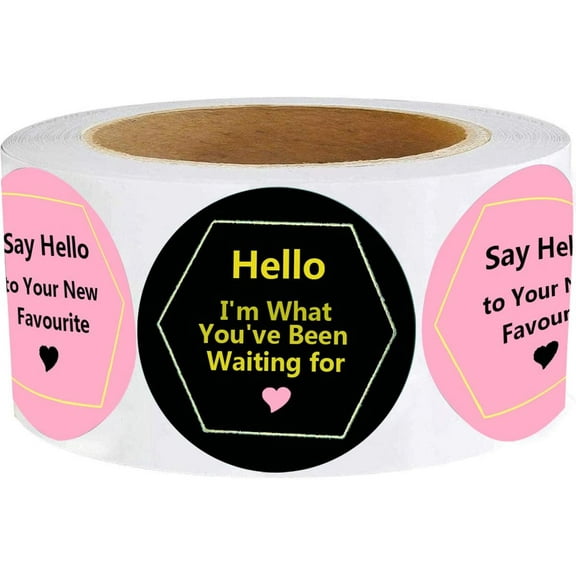 2inch Hello Stickers "Hello I'm What You've Been Waiting for ,Say Hello to Your New Favourite" Words on Shipping Stickers,500pcs