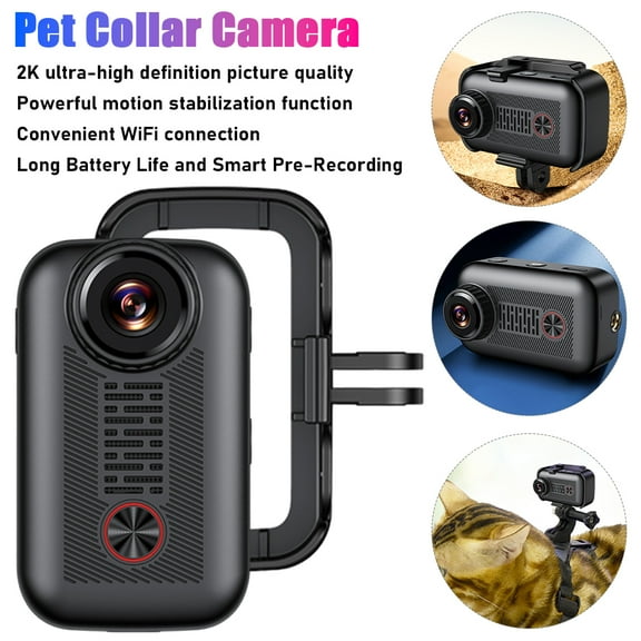 2k Ultra-high Definition Pet Collar Camera, Lightweight Action Camera