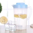 thumbnail image 1 of 2l Clear Plastic Water Pitcher with Lid, Cold Drink Pitcher, Iced Tea Lemonade Milk Beverage Pitcher, Large Capacity Transparent Drink Carafe, Home Kitchen Party Pitcher, 6.6*8.8in, Blue, 1 of 6
