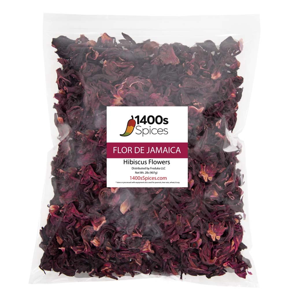 2lb Dried Hibiscus Flower Whole, Flor De Jamaica by 1400s Spices