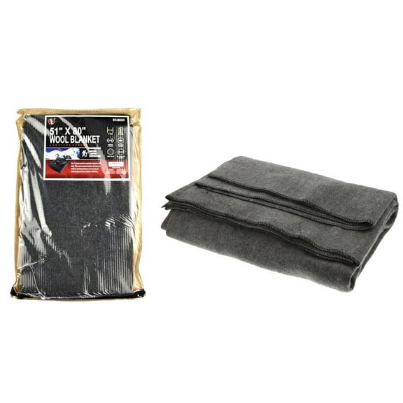 2lb Wool Blanket Gray Warm Army Style Military Emergency Survival Camping Park