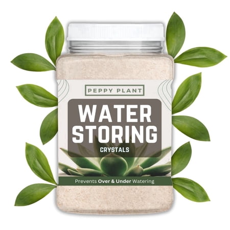2lbs (32oz) Peppy Plant Water Storing Crystals for Plants | Long Lasting Water Absorbing Crystals for Indoor & Outdoor Plants | Reduce Overwatering & Underwatering, Keeps Soil Moist & Aerated
