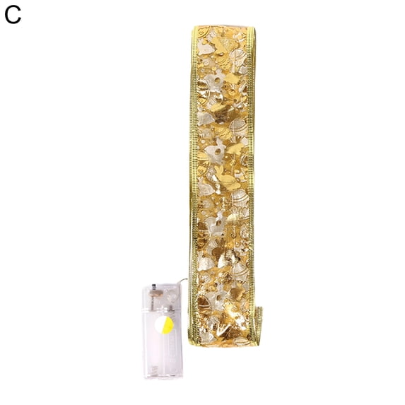 2m/5m/10m String Light Decorative Battery Operated LED Double Layer Ribbon Bows Fairy Lamp for Easter