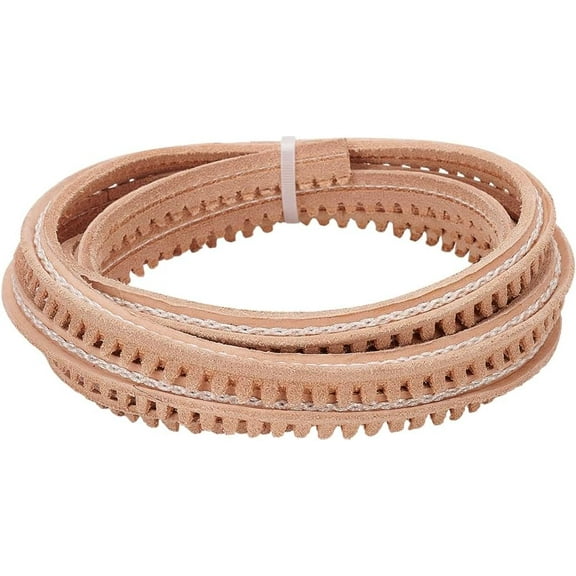 2m/6.56 Ft Leather Shoe Welt Cord Dark Salmon Leather Welt Tooling Leather Shoes Wave Edge Strip Cord for Shoe Making Repair Replacement for DIY