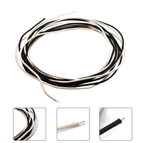 2m 6.5ft (Black and White) Gavitt Cloth-covered Pre-tinned Stranded Pushback 22 Awg Guitar Wire Instrument Cable Parts