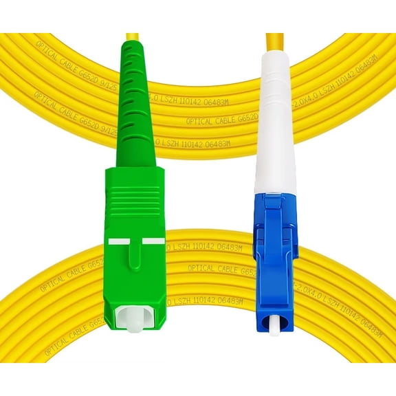 2m(7ft) OS2 LC/UPC to SC/APC Fiber Patch Cable, Simplex, Single Mode, Length Option: 0.5M(1.6ft)-50m(164ft) 9/125m 2.0mm Diameter Fiber Optic Cable, OS1/OS2 Compatible
