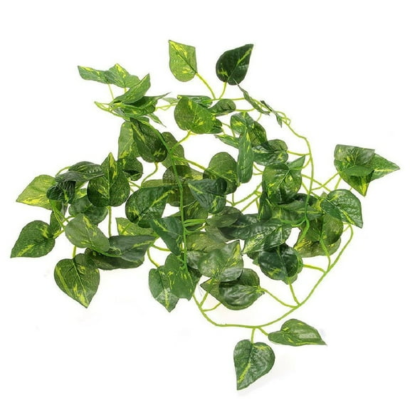 2m Artificial Leaf Vine Scindapsus Aureus Plant Garland for Reptiles Terrarium