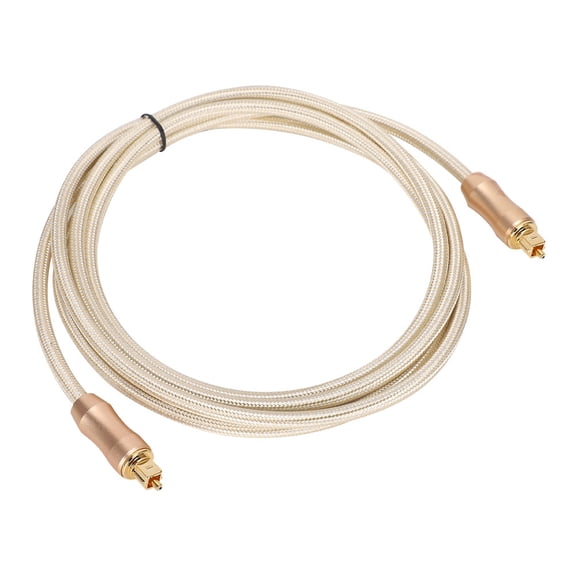 2m Digital Optical Fiber Audio Cable for 5.1 Sound Track, Speaker, Power Amplifier, and TV - Gold Connector