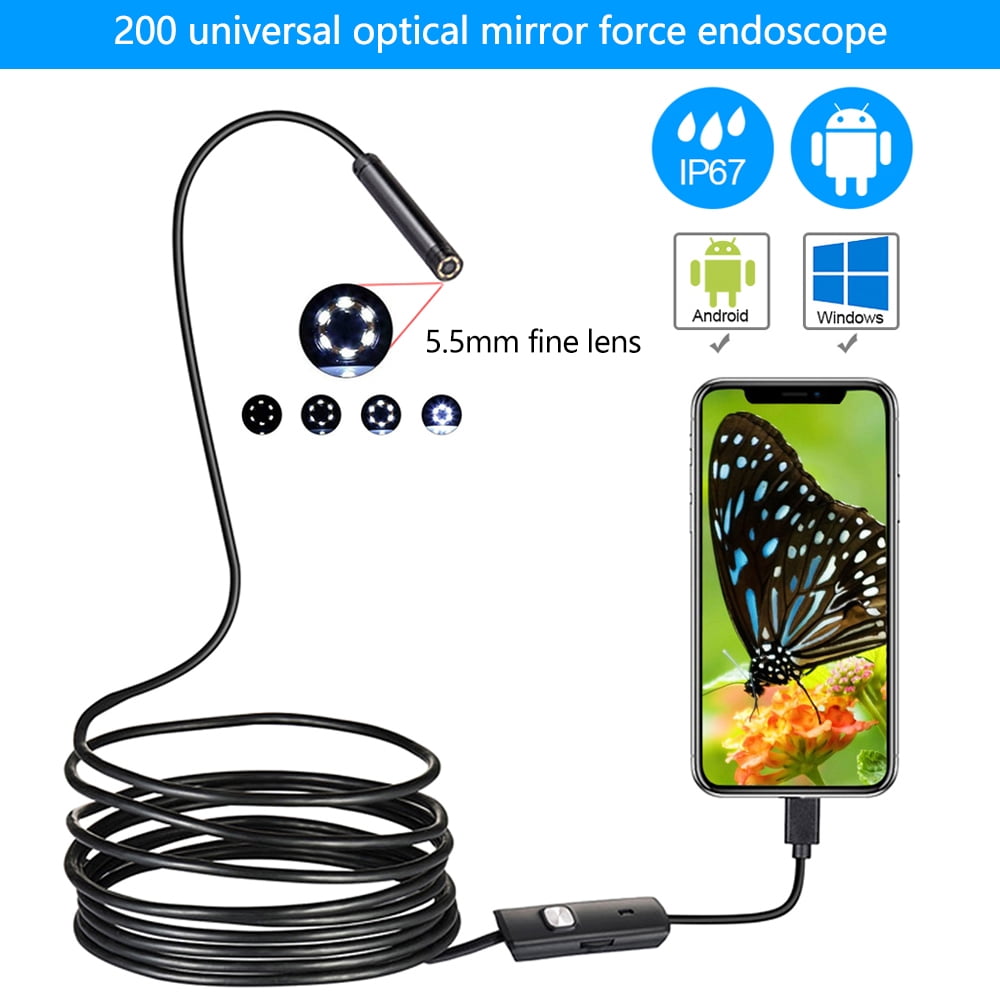Caméra d'inspection de tube de serpent d'endoscope micro USB avec 6 LED pour  téléphone