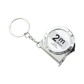 2m Mini Retractable Tape Measure Keychain, Portable Carbon Steel Measuring Tool for Sewing, DIY, Household