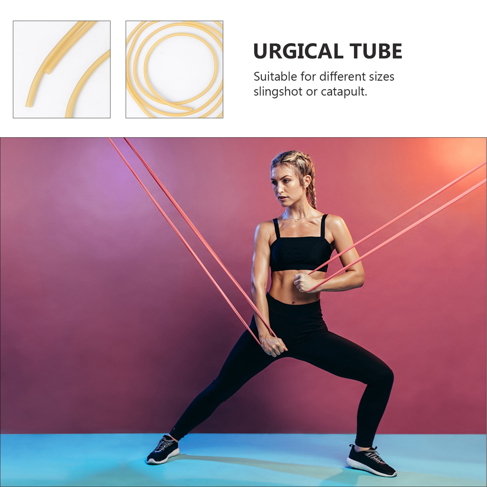 2m Natural Latex Rubber Tubing Surgical Tube Rubber Hose for Slingshot Catapult Plain