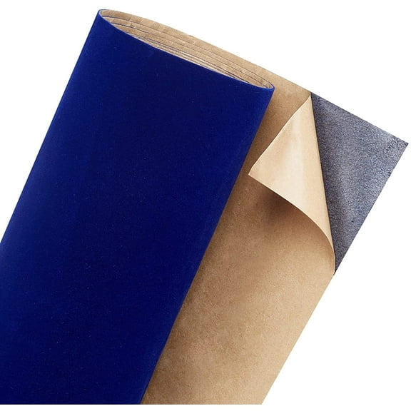 2m Self Adhesive Velvet Flocking Fabric for Jewelry Drawer Craft Fabric Peel Stick Dark Blue 40x0.06cm