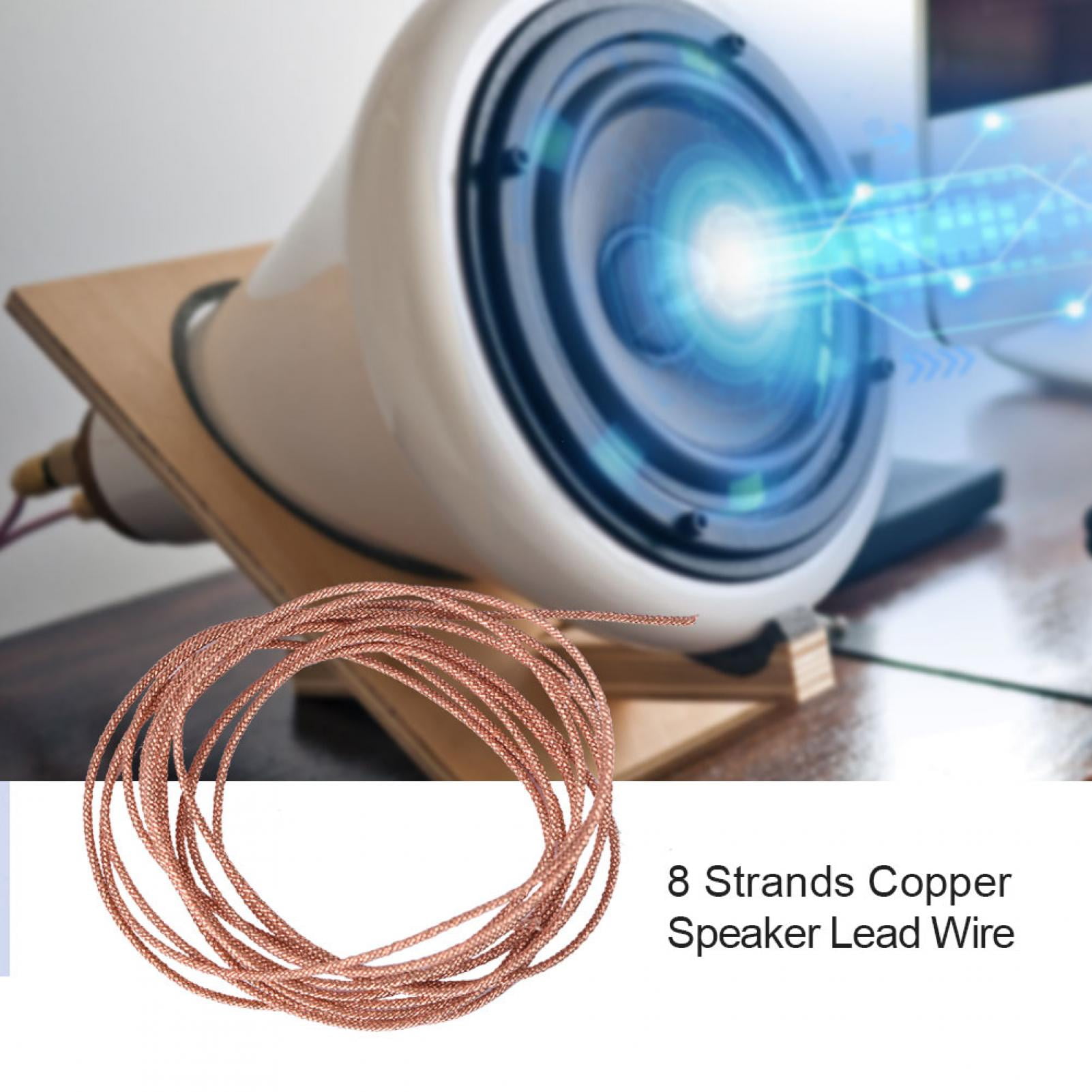 2m Speaker Lead Wire Subwoofer Woofer Lead Wire Repair 8 strands Braided Copper Wire