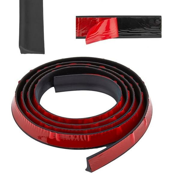 2m TPE Collapsible Shower Threshold Water Dam Self Adhesive Waterproof Barrier for Bathroom and Kitchen Black 19.5x3~12mm