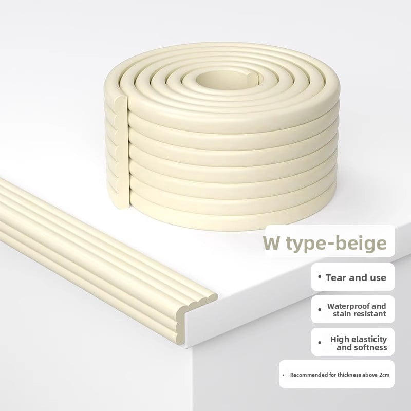2m edge and corner protection anti-collision strips, L-shaped and W-shaped, waterproof and anti-fouling, elastic and soft, caring for the health of the baby, suitable for table corners, windows, corn