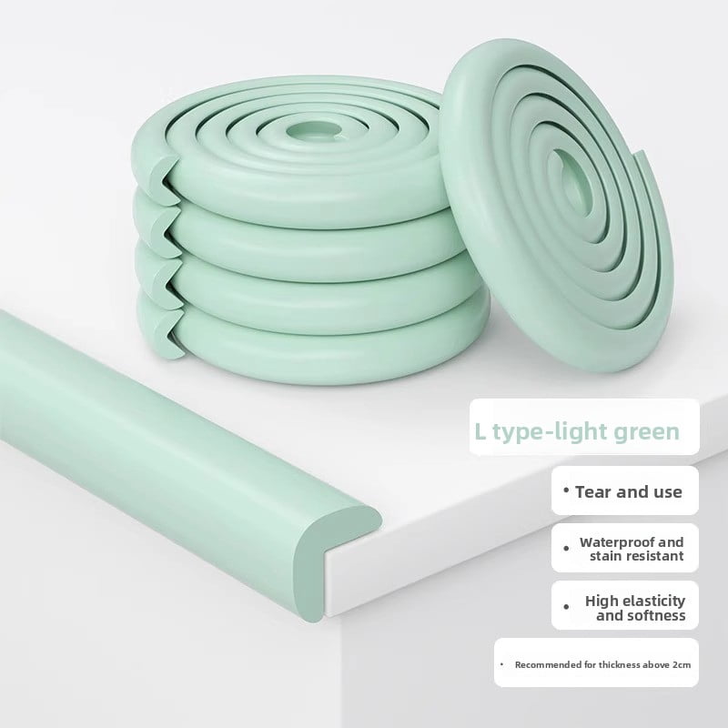 2m edge and corner protection anti-collision strips, L-shaped and W-shaped, waterproof and anti-fouling, elastic and soft, caring for the health of the baby, suitable for table corners, windows, corn