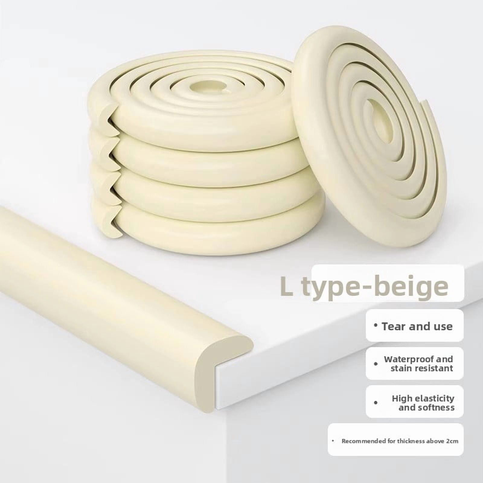 2m edge and corner protection anti-collision strips, L-shaped and W-shaped, waterproof and anti-fouling, elastic and soft, caring for the health of the baby, suitable for table corners, windows, corn