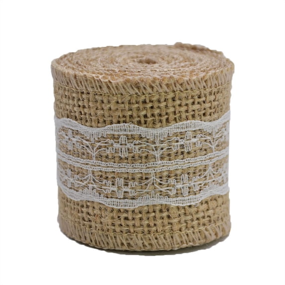 Natural Rope Ribbon 2m/roll 5cm Natural Jute Burlap Ribbon Lace Roll Rustic Vintage Wedding ...