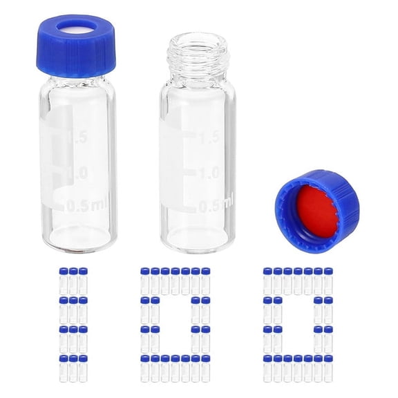 2ml Autosampler Vial, HPLC/ Vials 9-425 Lab Clear Vials Sample Vial Cap Writing Patch 100PCS