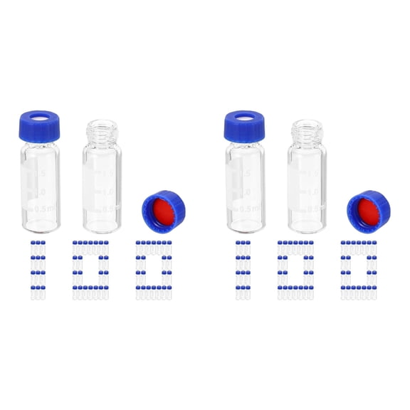 2ml Autosampler Vial, HPLC/ Vials 9-425 Lab Clear Vials Sample Vial Screw Cap Writing Patch 200PCS