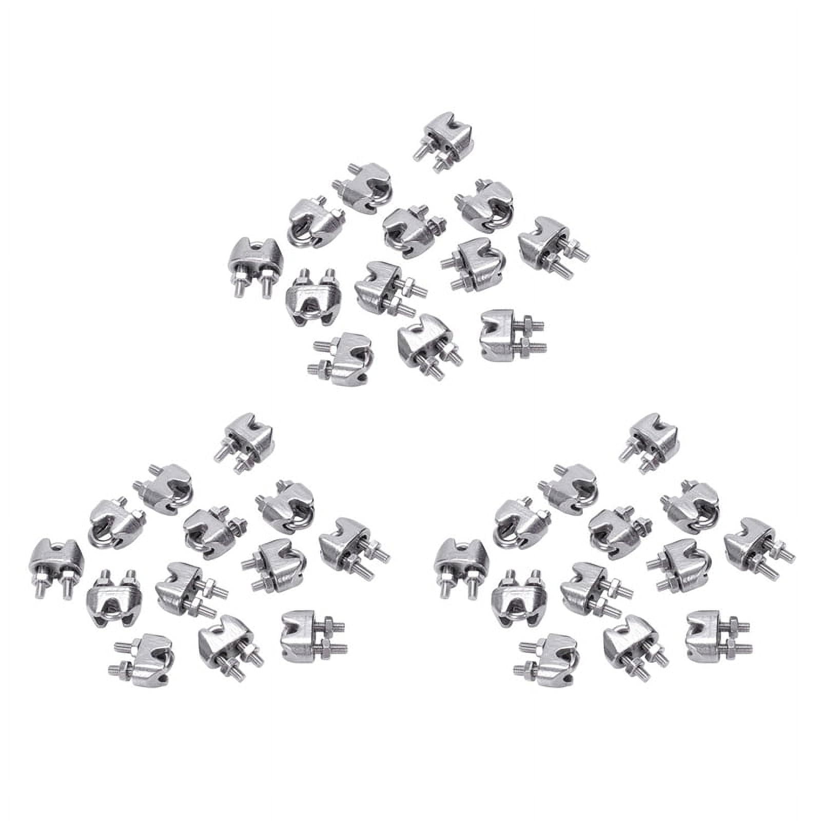 2mm 1/16 Inch Stainless Steel Wire Rope Cable Clamp Fastener 36Pcs