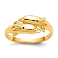 thumbnail image 1 of 2mm 10k Solid Yellow Gold Double Dolphin Ring Size 6.00 Ring for Women - 1.6 Grams, 1 of 2