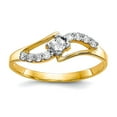 thumbnail image 1 of 2mm 10k Solid Yellow Gold Polished Cubic Zirconia Ring Size 6 Ring for Women, 1 of 2