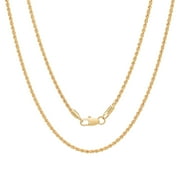 2mm 14k Yellow Gold Plated Twisted Rope Choker Chain Necklace, 16 inches