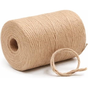 2mm - 164FT Natural Jute Twine Rope String - for Crafts Gardening Plant Accessories Gift Wrapping, Arts Packing Material Christmas Twine Bulk Wedding Decor (600 Ft)