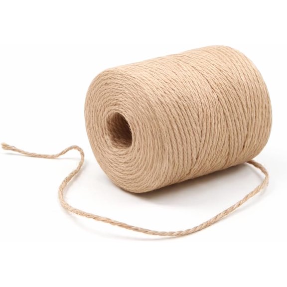 2mm - 164FT Natural Jute Twine Rope String - for Crafts Gardening Plant Accessories Gift Wrapping, Arts Packing Material Christmas Twine Bulk Wedding Decor