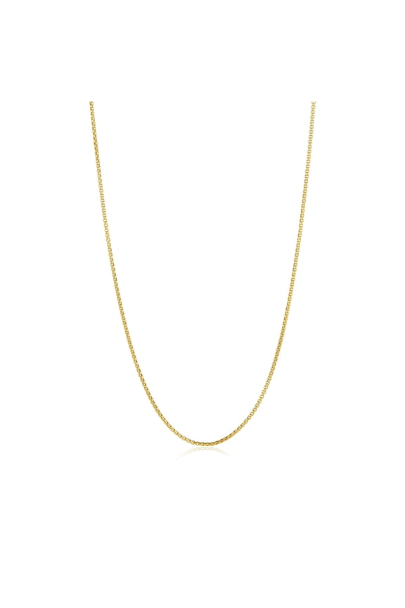 2mm 24k Yellow Gold Plated Stainless Steel Square Box Chain Necklace, 24 inches + Gift Box