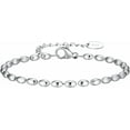 thumbnail image 1 of 2mm 3mm 5mm Width Stainless Steel Oval Shape Bean Beads Style Chain Bracelet, 1 of 5