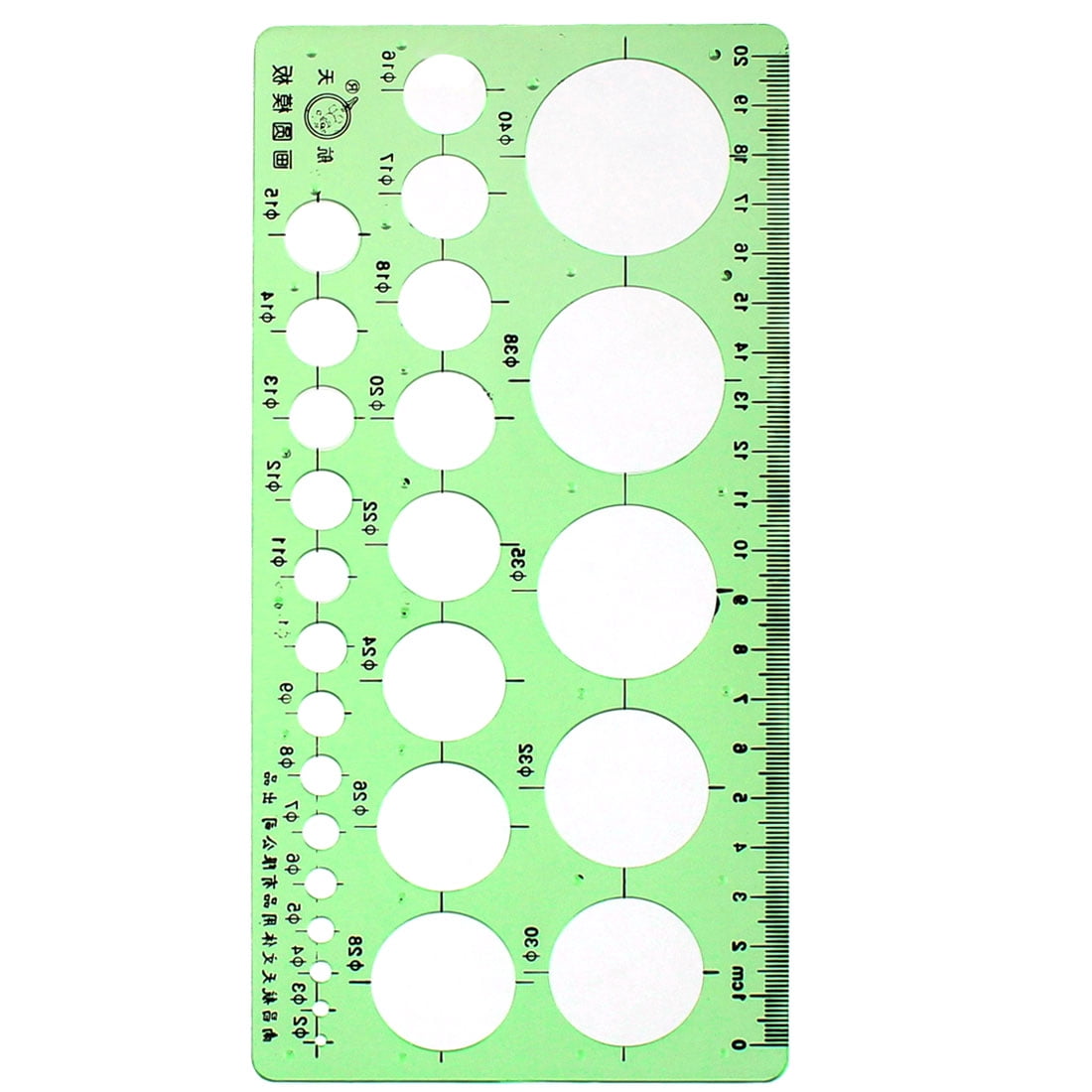 M01027 MOREZMORE Circle Ruler Template Bead Sizer Round Hole Template  Plastic Ruler