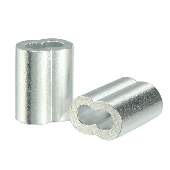 2mm 5/64-inch Cable Wire Rope Aluminum Sleeves Clip Crimping Loop 50Pcs