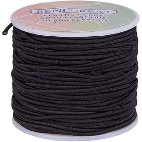 2mm 50 Yard Elastic Cord Stretch Thread Beading Cord Fabric Crafting String (2mm Black)