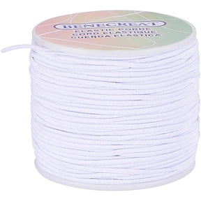 2mm 50 Yard Elastic Cord Stretch Thread Beading Cord Fabric Crafting String (2mm White)