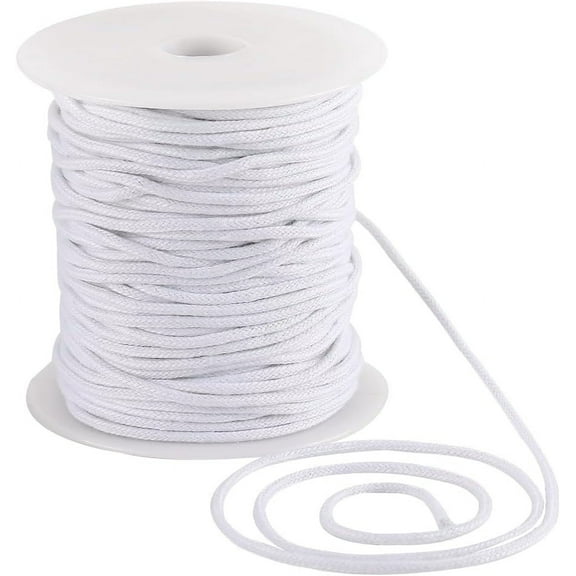 2mm 55 Yards Cotton Rope Soft Drawstring Replacement Ropes Macrame Cotton Welt Trim Round Cotton Thread Multipurpose Piping Cord for Bags DIY Crafts Projects Crochet Hanging Clothes White White