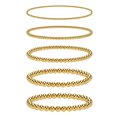 thumbnail image 1 of 2mm-6mm Beaded Ball Chain Bracelet Stainless Steel, Stretchable Elastic Link Gold Plated Wristband for Women Girls Jewelry Gift, 1 of 3