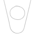thumbnail image 1 of 2mm .925 Sterling Silver Diamond-Cut Twisted Rope Chain + Bracelet Set, 26" (Necklace) + 9" (Bracelet) + Gift Box, 1 of 7